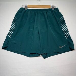 Nike Dri Fit Running Shorts Mens XL Green Lined Gym Workout Active 858159